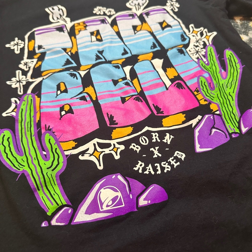 Taco‎ Bell x Born X Raised Collab Short Sleeve Graphic T-shirt Black Adult Small - Picture 2 of 7